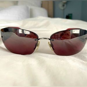 CHANEL 4117-B c.124/7e Red with rhinestone CC logo sunglasses